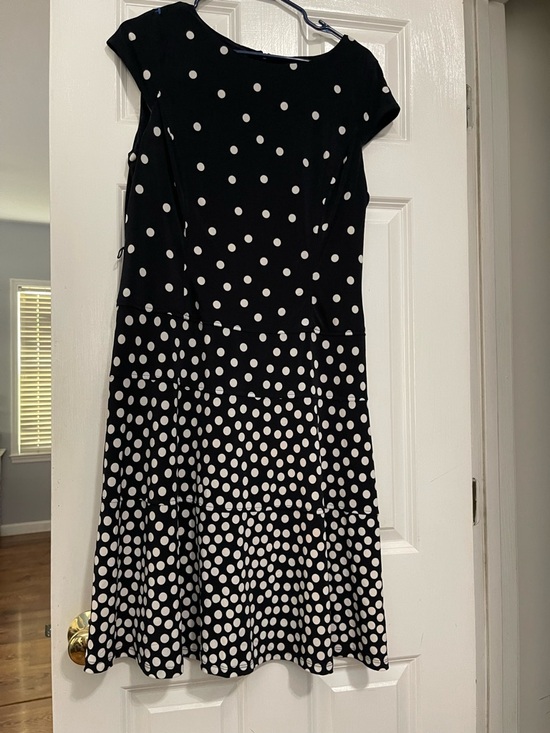 Anne Klein Dresses & Skirts - Anne Klein Black and White Polka Dot Fit-and-Flare Dress
